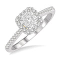 1/3 Ctw Round Diamond Shine Bright Halo Engagement Ring in 14K White and Yellow Gold