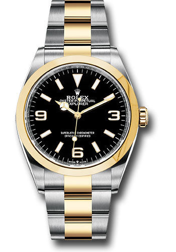 *Pre-Owned* Rolex Steel and Yellow Gold Oyster Perpetual Explorer - Black Dial - Oyster Bracelet - 2021 Release