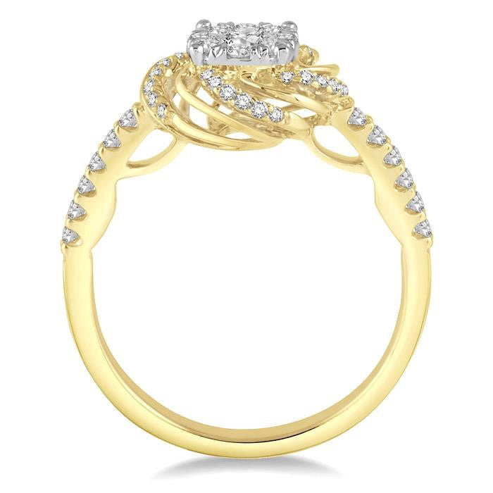 Flower Shape Shine Bright Bridal Diamond Engagement Ring