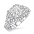1 1/4 Ctw Round Diamond Shine Bright Vintage Style Halo Engagement Ring in 14K White Gold