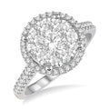 1 Ctw Round Diamond Shine Bright Halo Engagement Ring in 14K White and Yellow Gold