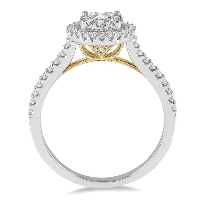 Round Shape Halo Shine Bright Essential Diamond Engagement Ring