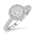 1/2 Ctw Round Diamond Shine Bright Halo Engagement Ring in 14K White and Yellow Gold