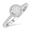 1/3 Ctw Round Diamond Shine Bright Halo Engagement Ring in 14K White and Yellow Gold
