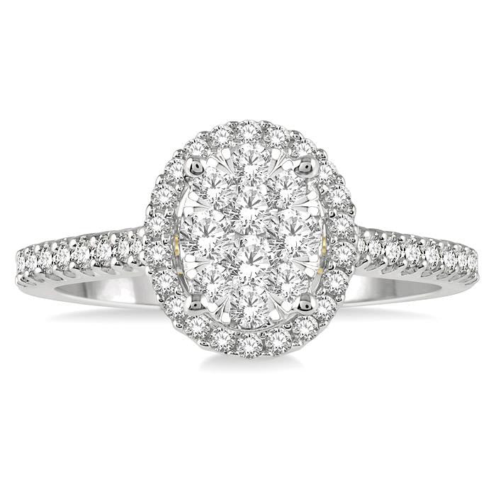 Oval Shape Shine Bright Essential Diamond Engagement Ring