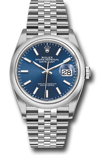 *Pre-Owned* Rolex Steel Datejust 36 Watch - Domed Bezel - Blue Index Dial - Jubilee Bracelet