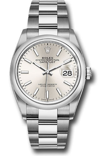 *Pre-Owned* Rolex Steel Datejust 36 Watch - Domed Bezel - Silver Index Dial - Oyster Bracelet