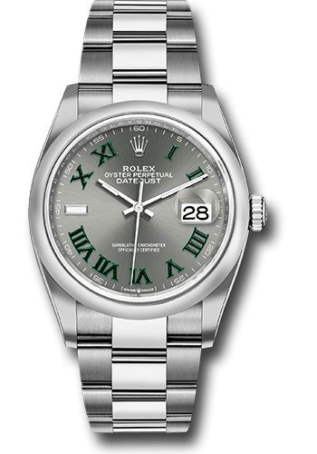 *Pre-Owned* Rolex Oystersteel Datejust 36 Watch - Domed Bezel - Slate Roman Dial - Oyster Bracelet