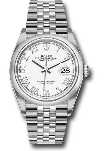 *Pre-Owned* Rolex Steel Datejust 36 Watch - Domed Bezel - White Roman Dial - Jubilee Bracelet