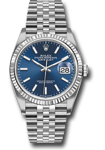 *Pre-Owned* Rolex Steel Datejust 36 Watch - Fluted Bezel - Blue Index Dial - Jubilee Bracelet