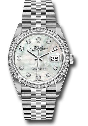 *Pre-Owned* Rolex Steel Datejust 36 Watch - Diamond Bezel - Mother-of-Pearl Diamond Dial - Jubilee Bracelet