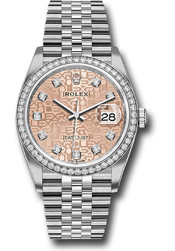 *Pre-Owned* Rolex Steel Datejust 36 Watch - Diamond Bezel - Pink Jubilee Diamond Dial - Jubilee Bracelet