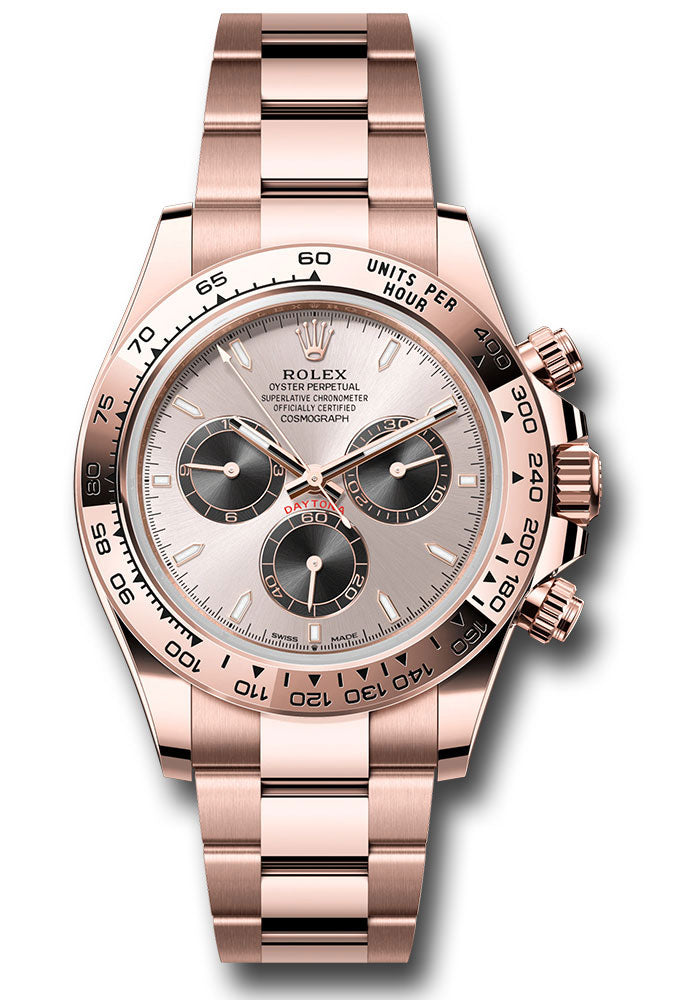 *Pre-Owned* Rolex Everose Gold Cosmograph Daytona Watch - Fixed Bezel - Sundust And Black Index Dial - Oyster Bracelet