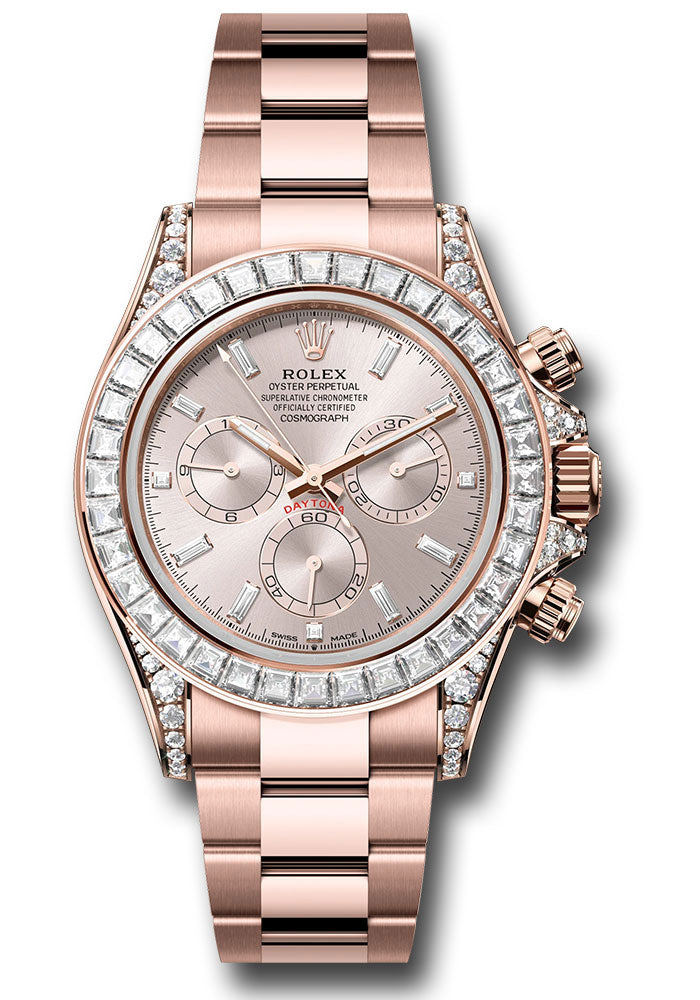 *Pre-Owned* Rolex Everose Gold Cosmograph Daytona Watch - Diamond Lugs - Diamond Bezel - Sundust Diamond Dial - Oyster Bracelet