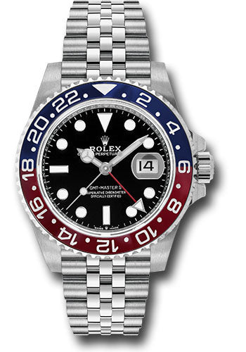 *Pre-Owned* Rolex Steel GMT-Master II 40 Watch - Blue And Red Pepsi Bezel - Black Dial - Jubilee Bracelet