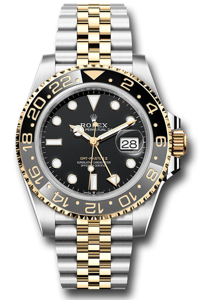 *Pre-Owned* Rolex Yellow Rolesor GMT-Master II Watch - Bidirectional Rotatable Bezel - Black Dial - Jubilee Bracelet