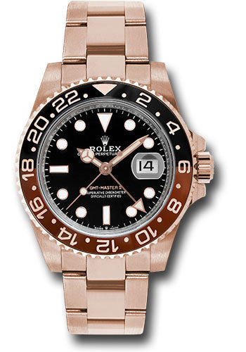*Pre-Owned* Rolex Everose GMT-Master II 40 Watch - Black And Brown Bezel - Black Dial - Oyster Bracelet