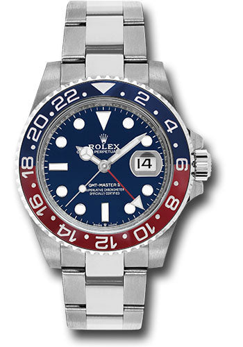 *Pre-Owned* Rolex White Gold GMT-Master II 40 Watch - Blue and Red Pepsi Bezel - Blue Dial - Oyster Bracelet