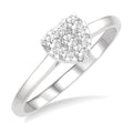 1/8 Ctw Round Cut Diamond Heart Shape Shine Bright Ring in 14K White Gold