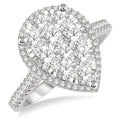 Pear Shape Halo Shine Bright Essential Diamond Engagement Ring