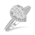 1/2 Ctw Pear Shape Round Cut Diamond Shine Bright Ring in 14K White and Rose Gold