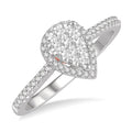 1/3 Ctw Pear Shape Round Cut Diamond Shine Bright Ring in 14K White and Rose Gold