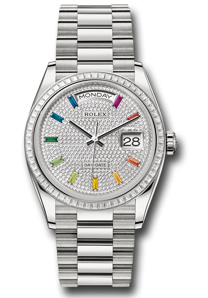 *Pre-Owned* Rolex White Gold Day-Date 36 Watch - Diamond Bezel - Diamond-Paved Dial - President Bracelet
