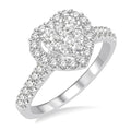 1/2 Ctw Round Cut Diamond Heart Shape Shine Bright Ring in 14K White Gold