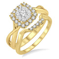 Cushion Shape Halo Shine Bright Diamond Wedding Set