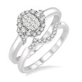 3/8 Ctw Diamond Shine Bright Wedding Set with 1/3 Ctw Engagement Ring and 1/10 Ctw Wedding Band in 14K White Gold