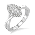 1/3 Ctw Marquise Shape Round Cut Diamond Shine Bright Ring in 14K White Gold