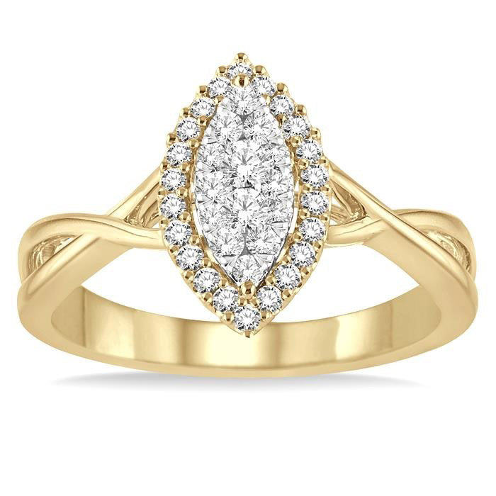 Marquise Shape Halo Shine Bright Diamond Ring