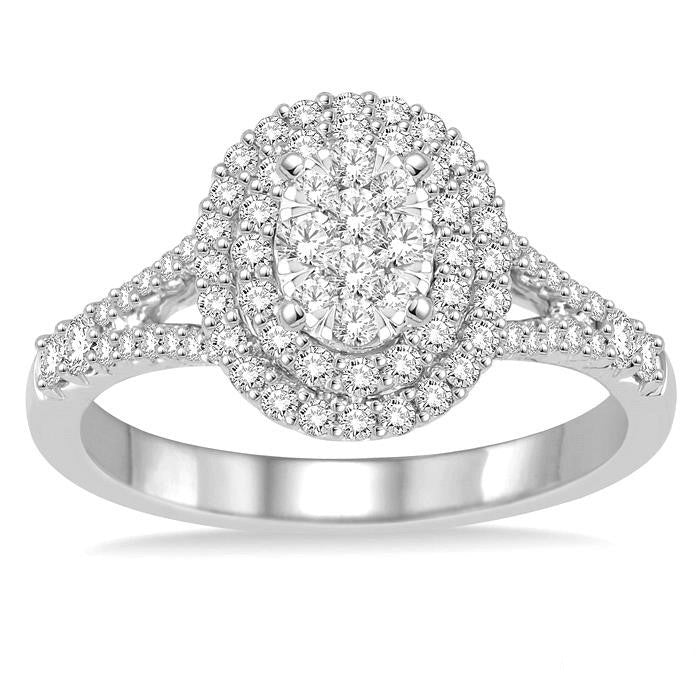 Oval Shape Shine Bright Diamond Engagement Ring