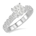 3/8 Ctw Round Cut Diamond Shine Bright Vintage Engagement Ring in 14K White Gold