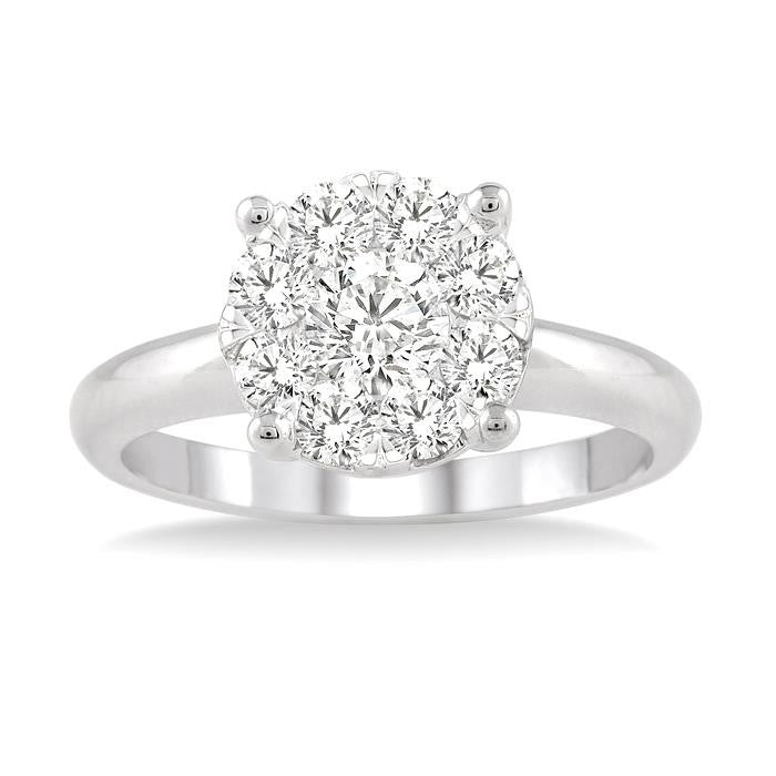 3/4 Ctw Shine Bright Round Cut Diamond Bridal Ring in 14K White Gold