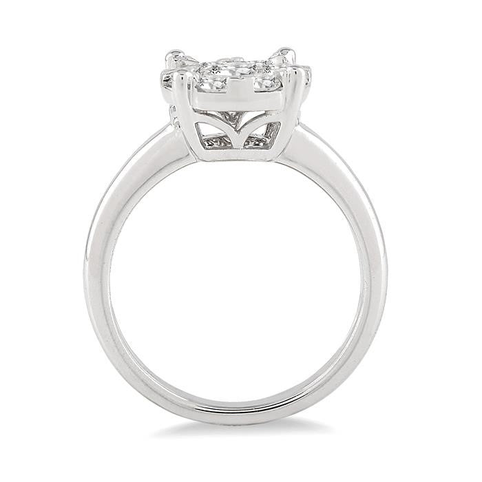 3/4 Ctw Shine Bright Round Cut Diamond Bridal Ring in 14K White Gold