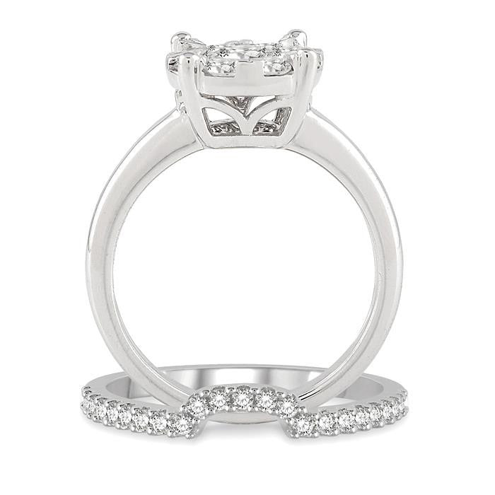 Shine Bright 14K White Gold Diamond Ring Wedding Set