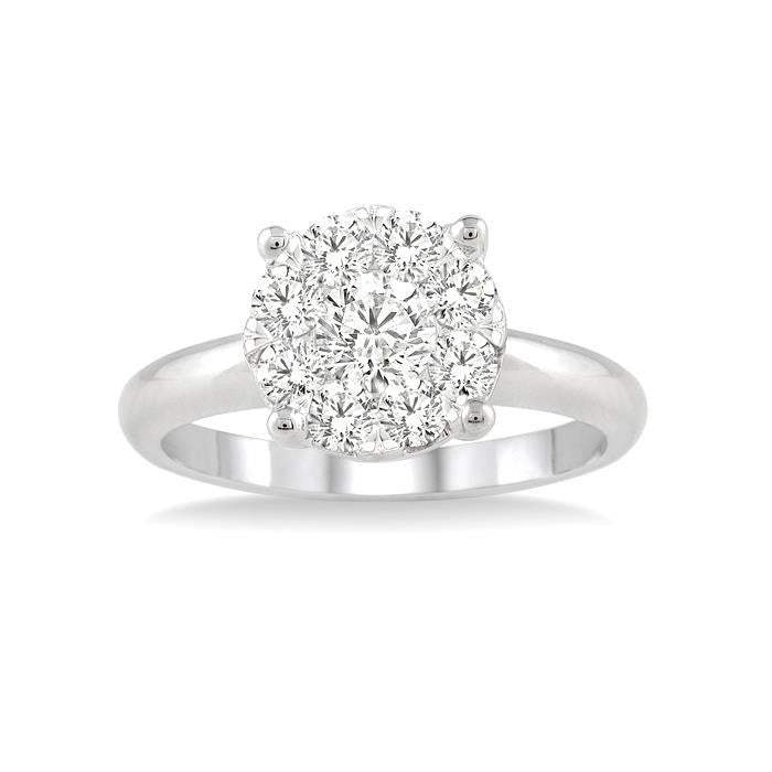 1/4 Ctw Shine Bright Round Cut Diamond Bridal Ring in 14K White Gold