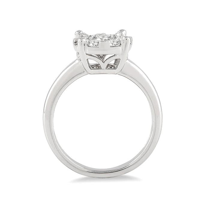 1/4 Ctw Shine Bright Round Cut Diamond Bridal Ring in 14K White Gold