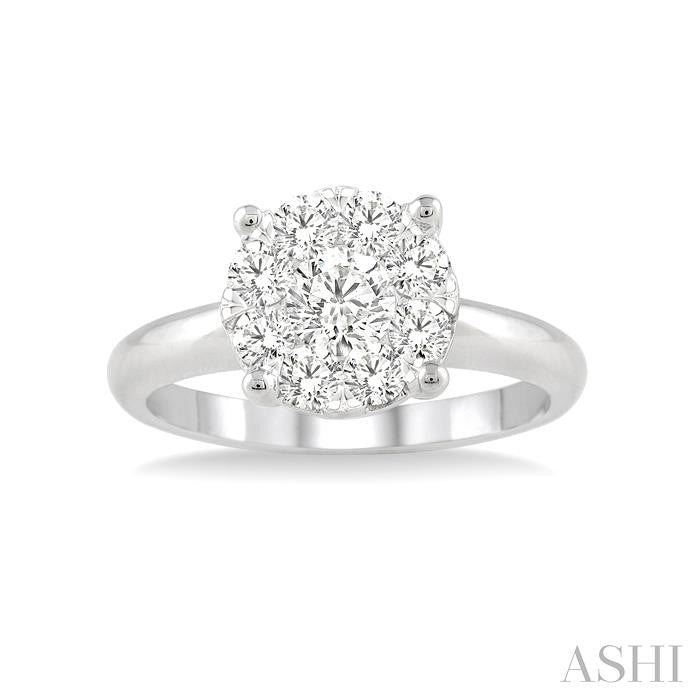 1/4 Ctw Shine Bright Round Cut Diamond Bridal Ring in 14K White Gold