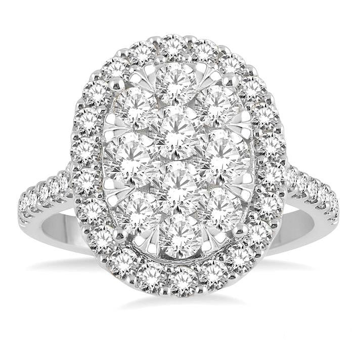 Elegance Arcane 14K White Gold Diamond Bridal Ring