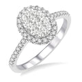 3/4 Ctw Oval Shape Diamond Shine Bright Ring in 14K White Gold