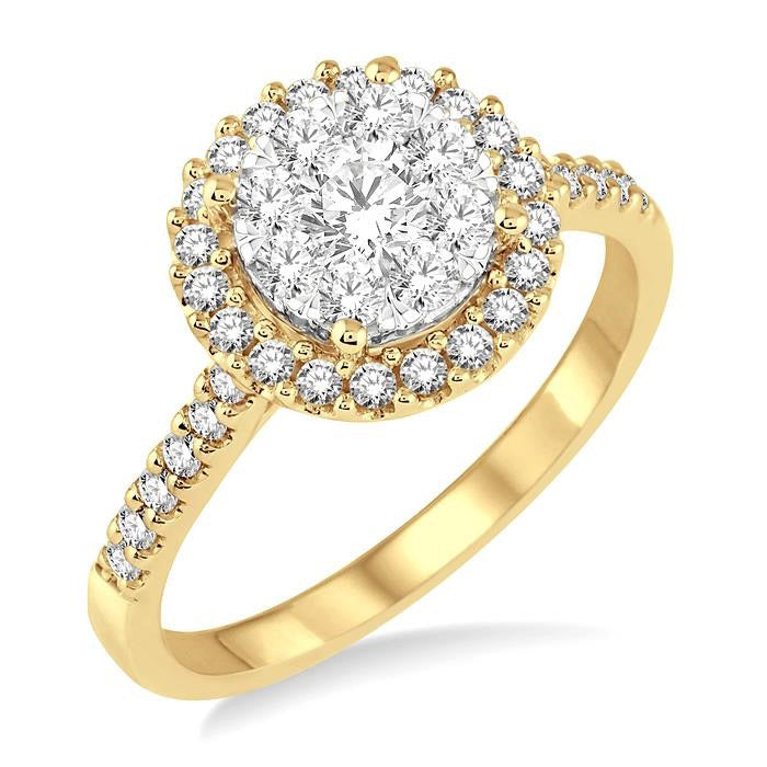 Round Shape Halo Shine Bright Essential Diamond Engagement Ring