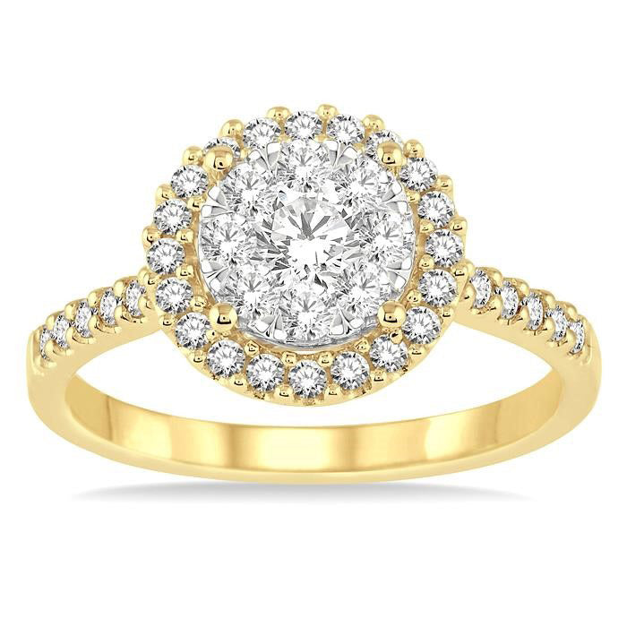 Round Shape Halo Shine Bright Essential Diamond Engagement Ring