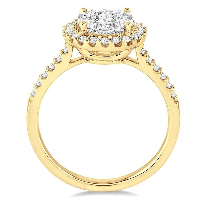 Round Shape Halo Shine Bright Essential Diamond Engagement Ring