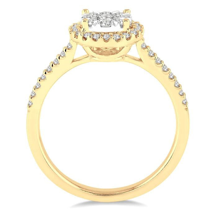 Round Shape Halo Shine Bright Essential Diamond Engagement Ring