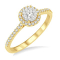 1/3 Ctw Round Shape Diamond Shine Bright Ring in 14K Yellow and White Gold