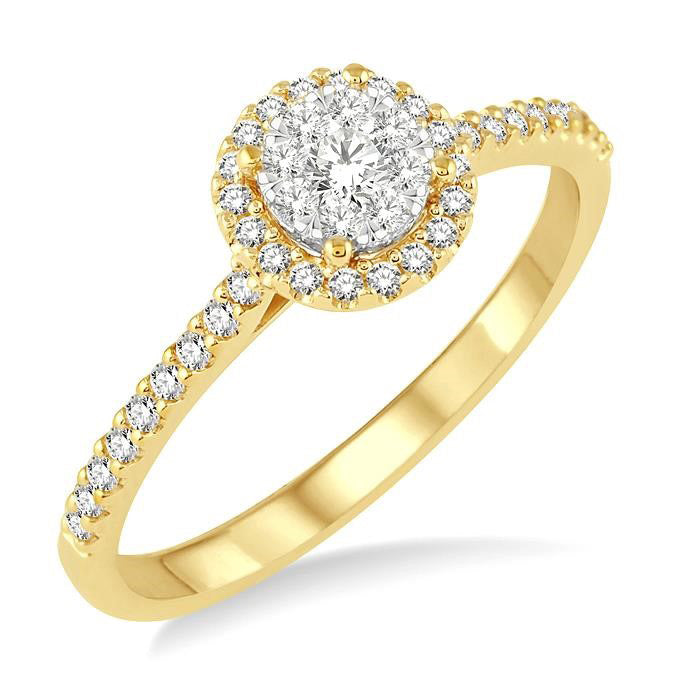 Round Shape Halo Shine Bright Essential Diamond Engagement Ring