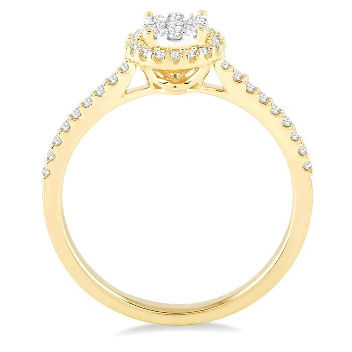 Round Shape Halo Shine Bright Essential Diamond Engagement Ring