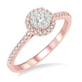 1/3 Ctw Round Shape Diamond Shine Bright Ring in 14K Rose and White Gold